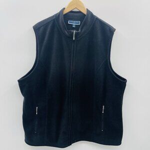 Karen Scott Sport Womens Plus Size 3X Zip Front Zeroproof Fleece Vest in Black